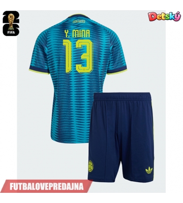 Lacne Dětský Futbalové dres Kolumbia Yerry Mina #13 MS 2026 Krátky Rukáv - Preč (+ trenírky)
